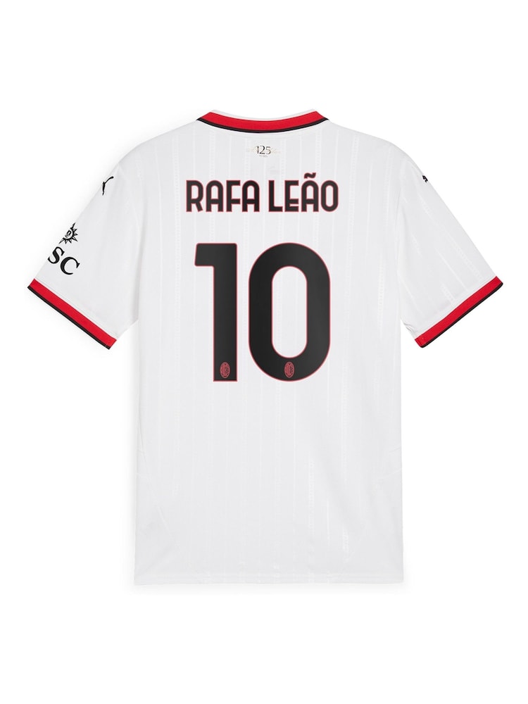 Puma White AC Milan Away Shirt 2024-25 Rafa Leao 10 - Image 3 of 3