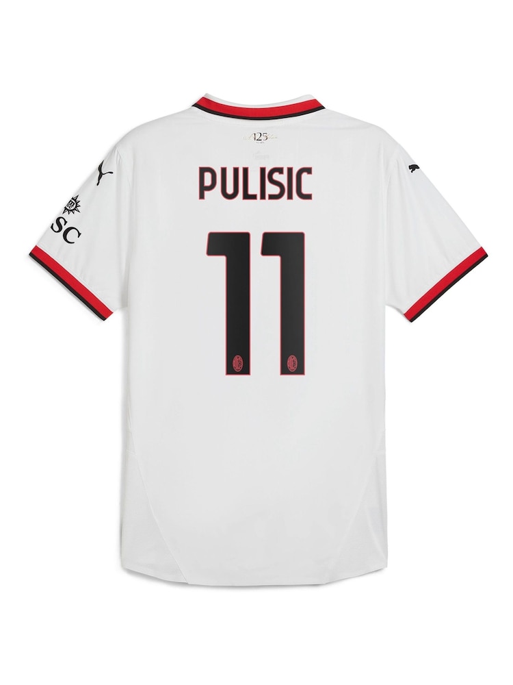 Puma White AC Milan Authentic Away Shirt 2024-25 Pulisic 11 - Image 3 of 3