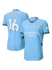 Puma Blue Manchester City Home Authentic Shirt 2024-25 Rodrigo 16 - Image 1 of 3