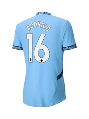 Puma Blue Manchester City Home Authentic Shirt 2024-25 Rodrigo 16 - Image 3 of 3
