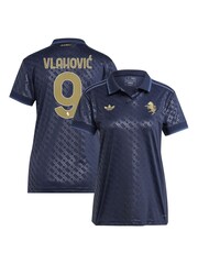 adidas Blue Womens Vlahovic 9 Juventus Third Shirt 2024-25 - Image 1 of 3