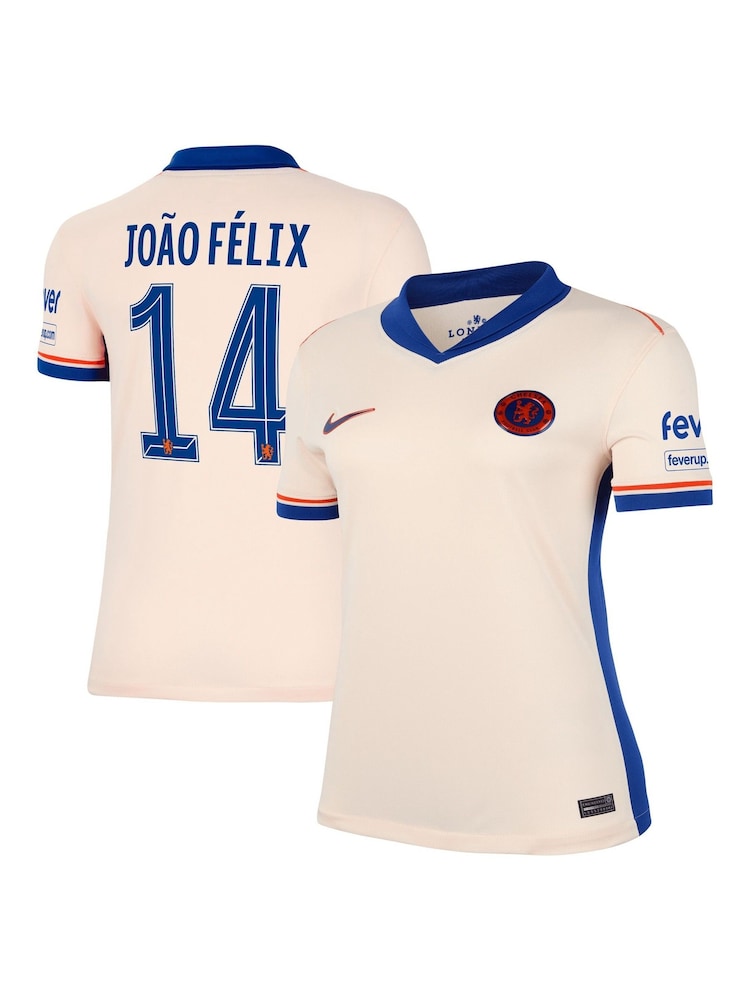 Nike Cream Chelsea Away Stadium Shirt 2024-25 Womens Joao Felix 14 - Image 1 of 3