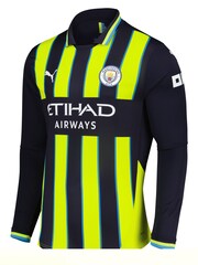 Puma Black Manchester City Away Long Sleeve Shirt 2024-25 with Bernardo 20 - Image 2 of 3