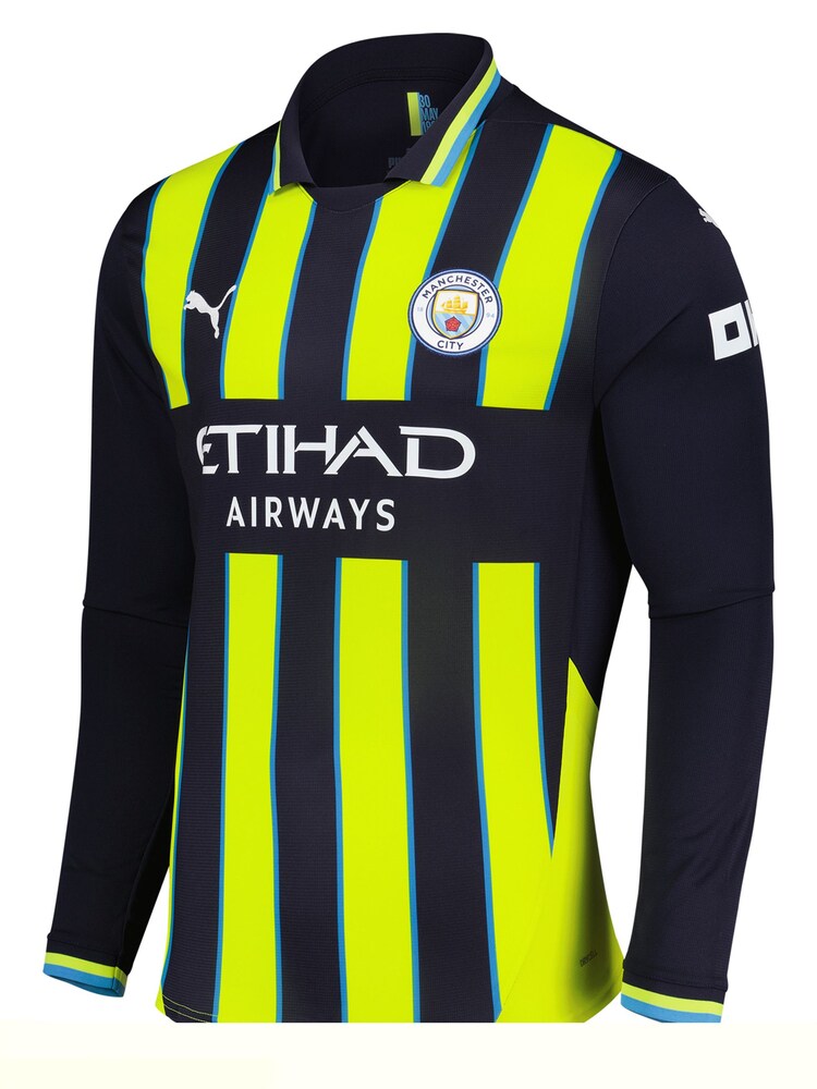 Puma Black Manchester City Away Long Sleeve Shirt 2024-25 with Bernardo 20 - Image 2 of 3
