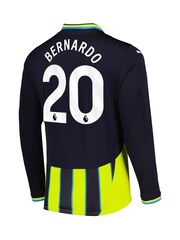 Puma Black Manchester City Away Long Sleeve Shirt 2024-25 with Bernardo 20 - Image 3 of 3