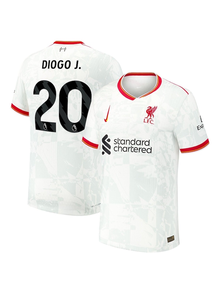 Nike White Liverpool Third Dri-FIT ADV Match Shirt 2024-25 Diogo J. 20 - Image 1 of 3