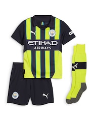 Puma Black Manchester City Away Minikit Shirt 2024-25 with Bernardo 20 - Image 2 of 3