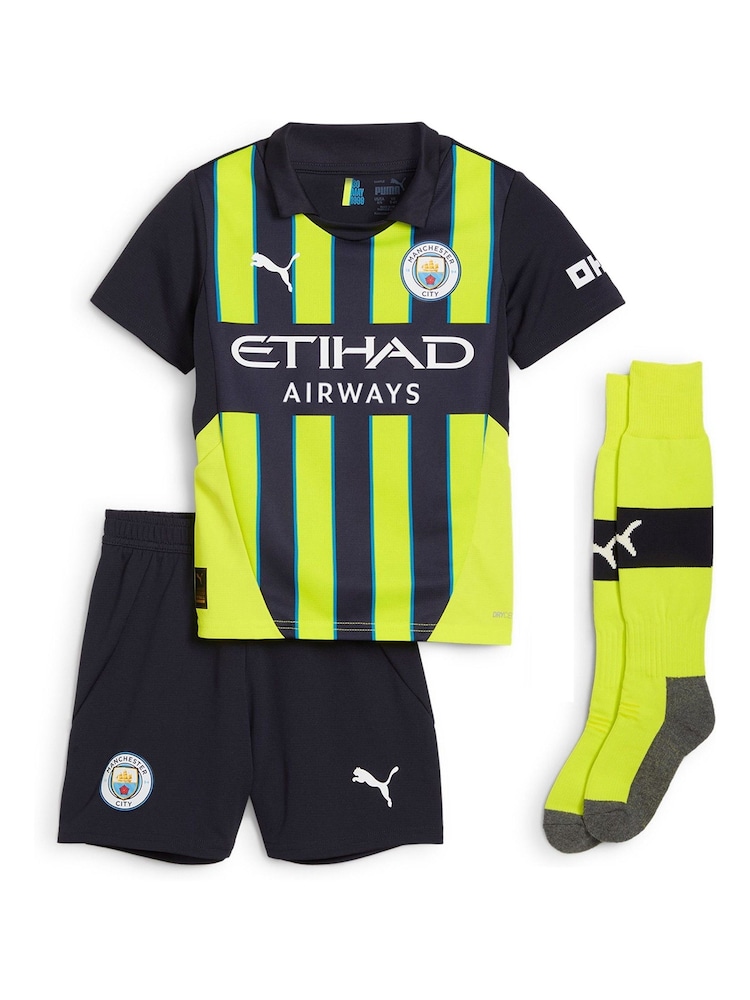 Puma Black Manchester City Away Minikit Shirt 2024-25 with Bernardo 20 - Image 2 of 3