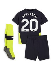 Puma Black Manchester City Away Minikit Shirt 2024-25 with Bernardo 20 - Image 3 of 3