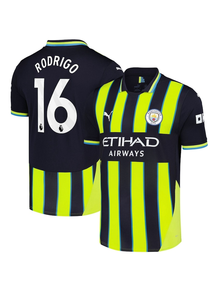 Puma Black Manchester City Away Shirt 2024-25 with Rodrigo 16 - Image 1 of 3