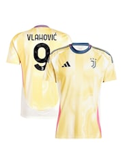 adidas Yellow Vlahovic 9 Juventus Away Shirt 2024-25 - Image 1 of 3