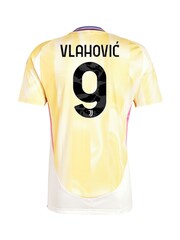 adidas Yellow Vlahovic 9 Juventus Away Shirt 2024-25 - Image 3 of 3
