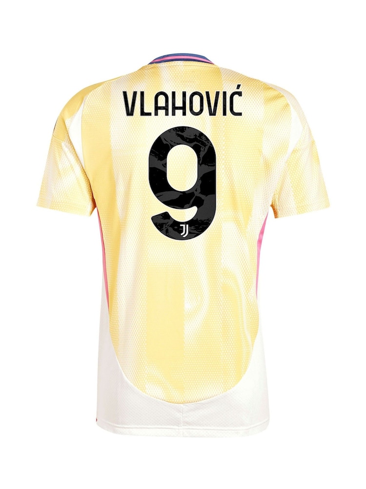 adidas Yellow Vlahovic 9 Juventus Away Shirt 2024-25 - Image 3 of 3