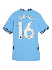 Puma Blue Womens Manchester City Home Shirt 2024-25 Rodrigo 16 - Image 3 of 3