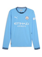 Puma Blue Manchester City Home Long Sleeve Shirt 2024-25 Bernardo 20 - Image 2 of 3