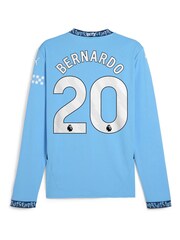 Puma Blue Manchester City Home Long Sleeve Shirt 2024-25 Bernardo 20 - Image 3 of 3