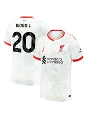 Nike White Liverpool Third Stadium Shirt 2024-25 Diogo J. 20 - Image 1 of 3