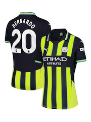 Puma Black Womens Manchester City Away Shirt 2024-25 Bernardo 20 - Image 1 of 3
