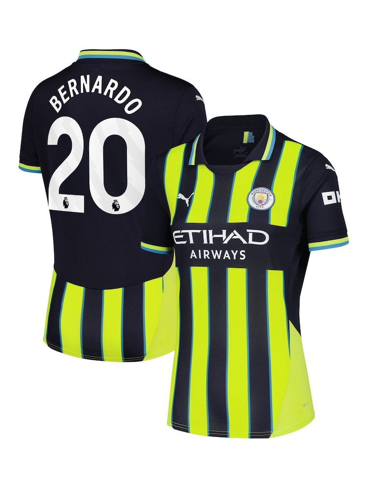 Puma Black Womens Manchester City Away Shirt 2024-25 Bernardo 20 - Image 1 of 3