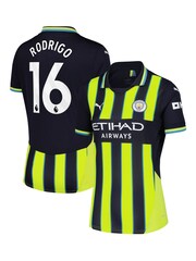 Puma Black Womens Manchester City Away Shirt 2024-25 Rodrigo 16 - Image 1 of 3