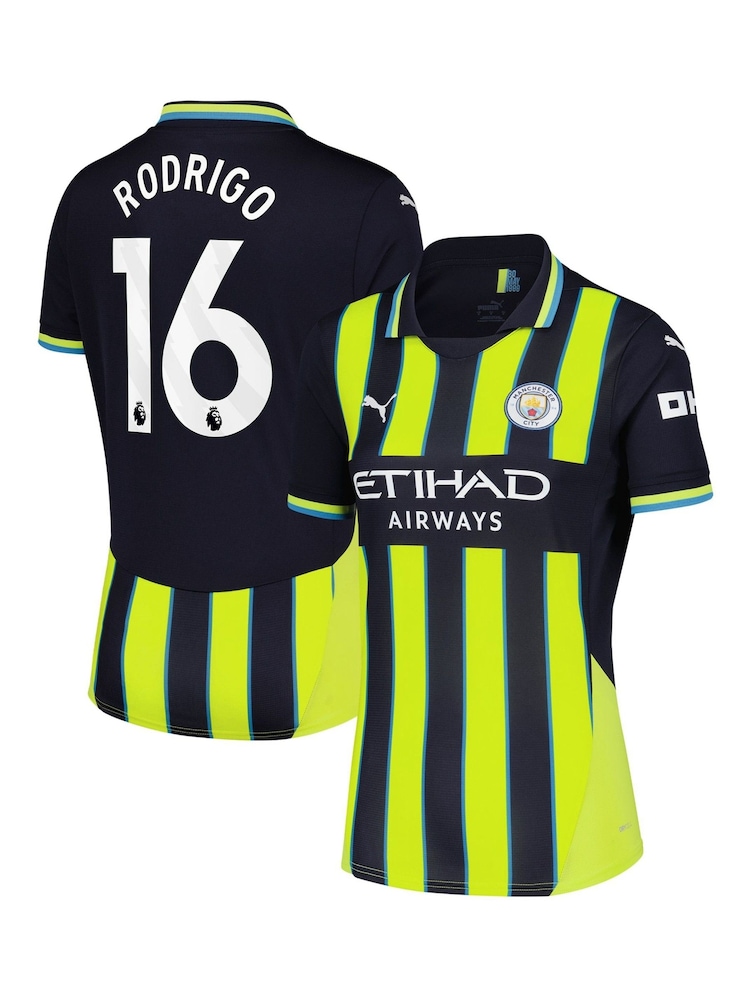Puma Black Womens Manchester City Away Shirt 2024-25 Rodrigo 16 - Image 1 of 3