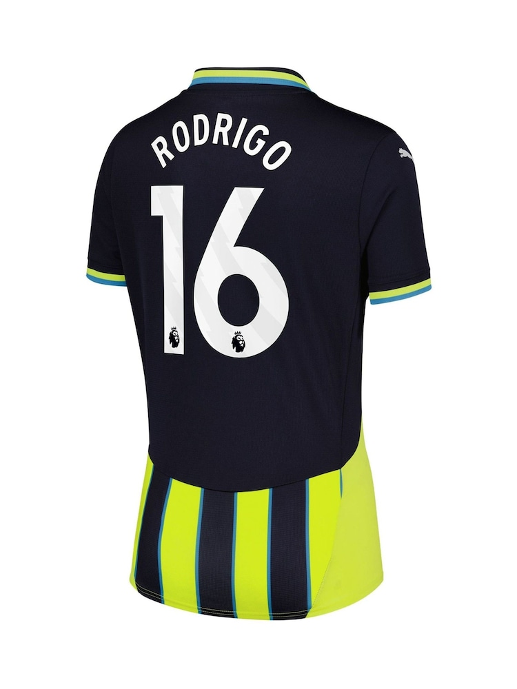 Puma Black Womens Manchester City Away Shirt 2024-25 Rodrigo 16 - Image 3 of 3