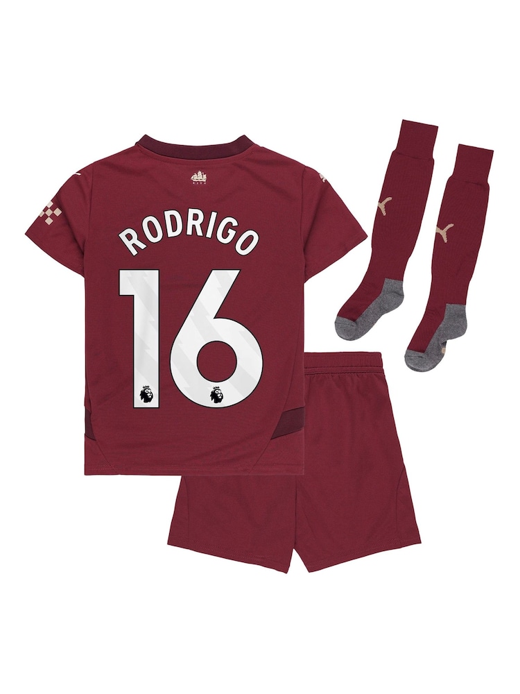 Puma Red Manchester City Third Minikit Shirt 2024-25 Rodrigo 16 - Image 3 of 3