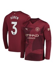 Puma Red Manchester City Third Long Sleeve Shirt 2024-25 Ruben 3 - Image 1 of 3