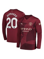 Puma Red Manchester City Third Long Sleeve Shirt 2024-25 Bernardo 20 - Image 1 of 3
