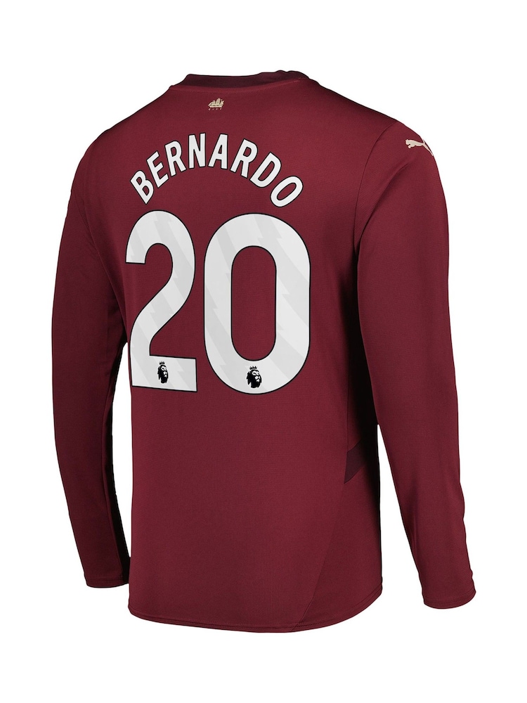 Puma Red Manchester City Third Long Sleeve Shirt 2024-25 Bernardo 20 - Image 3 of 3