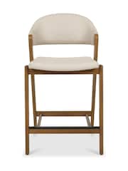 Bentley Designs Rustic Oak Ivory Camden Upholstered Bar Stool - Image 3 of 4