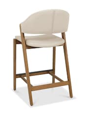 Bentley Designs Rustic Oak Ivory Camden Upholstered Bar Stool - Image 4 of 4