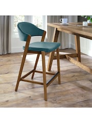 Bentley Designs Rustic Oak Azure Camden Upholstered Bar Stool - Image 1 of 4