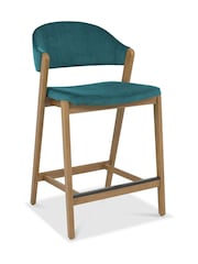 Bentley Designs Rustic Oak Azure Camden Upholstered Bar Stool - Image 2 of 4