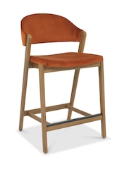 Bentley Designs Rustic Oak Rust Camden Upholstered Bar Stool - Image 2 of 4