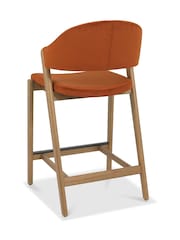 Bentley Designs Rustic Oak Rust Camden Upholstered Bar Stool - Image 4 of 4