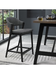 Bentley Designs Peppercorn Dark Grey Camden Upholstered Bar Stool - Image 1 of 4