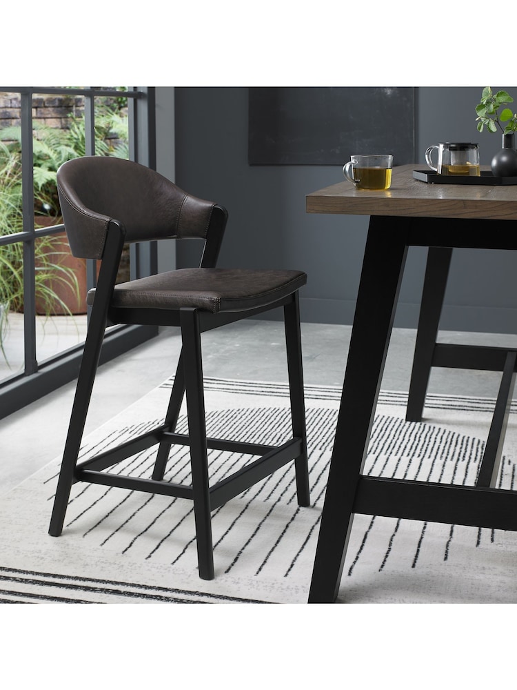 Bentley Designs Peppercorn Old West Vintage Camden Upholstered Bar Stool - Image 1 of 4