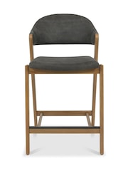 Bentley Designs Rustic Oak Dark Grey Camden Upholstered Bar Stool - Image 3 of 4