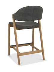 Bentley Designs Rustic Oak Dark Grey Camden Upholstered Bar Stool - Image 4 of 4