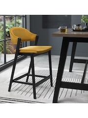 Bentley Designs Peppercorn Mustard Camden Upholstered Bar Stool - Image 1 of 4