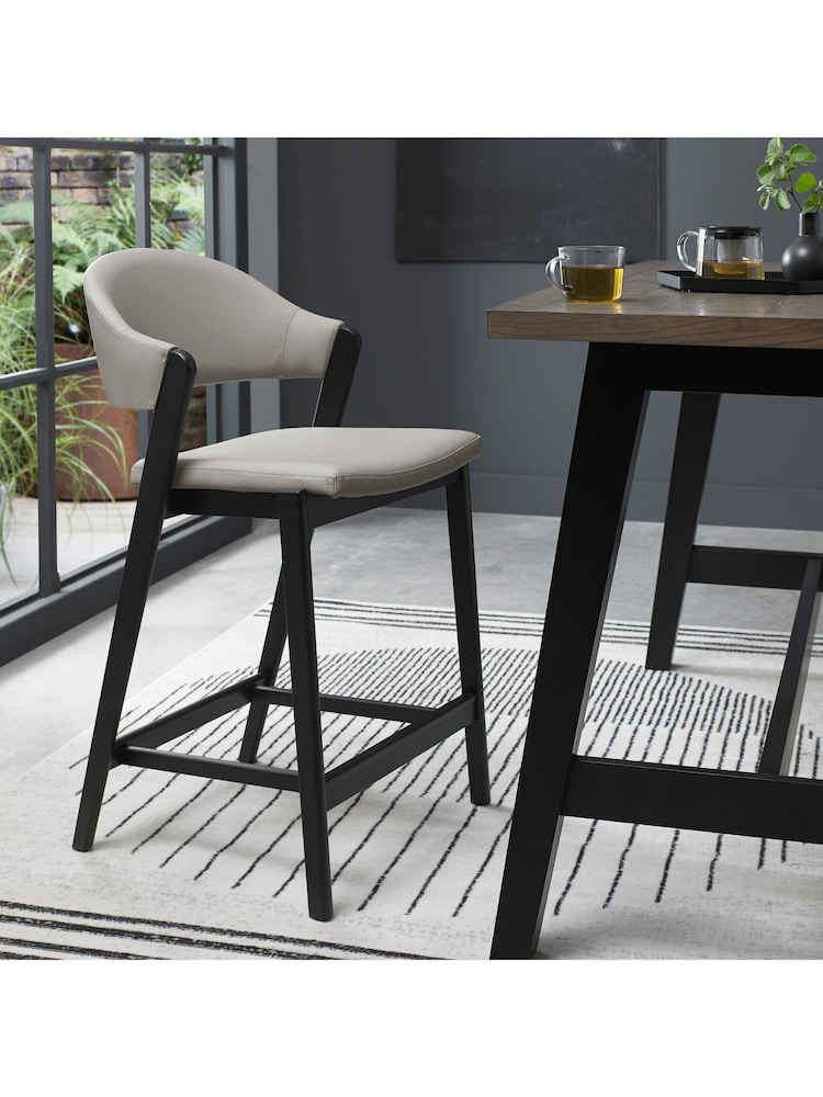 Bentley Designs Peppercorn Grey Camden Upholstered Bar Stool - Image 1 of 4