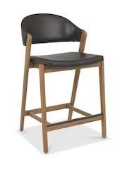 Bentley Designs Rustic Oak Old West Vintage Camden Upholstered Bar Stool - Image 2 of 4