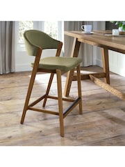 Bentley Designs Rustic Oak Cedar Camden Upholstered Bar Stool - Image 1 of 4