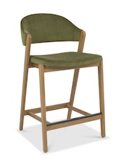 Bentley Designs Rustic Oak Cedar Camden Upholstered Bar Stool - Image 2 of 4