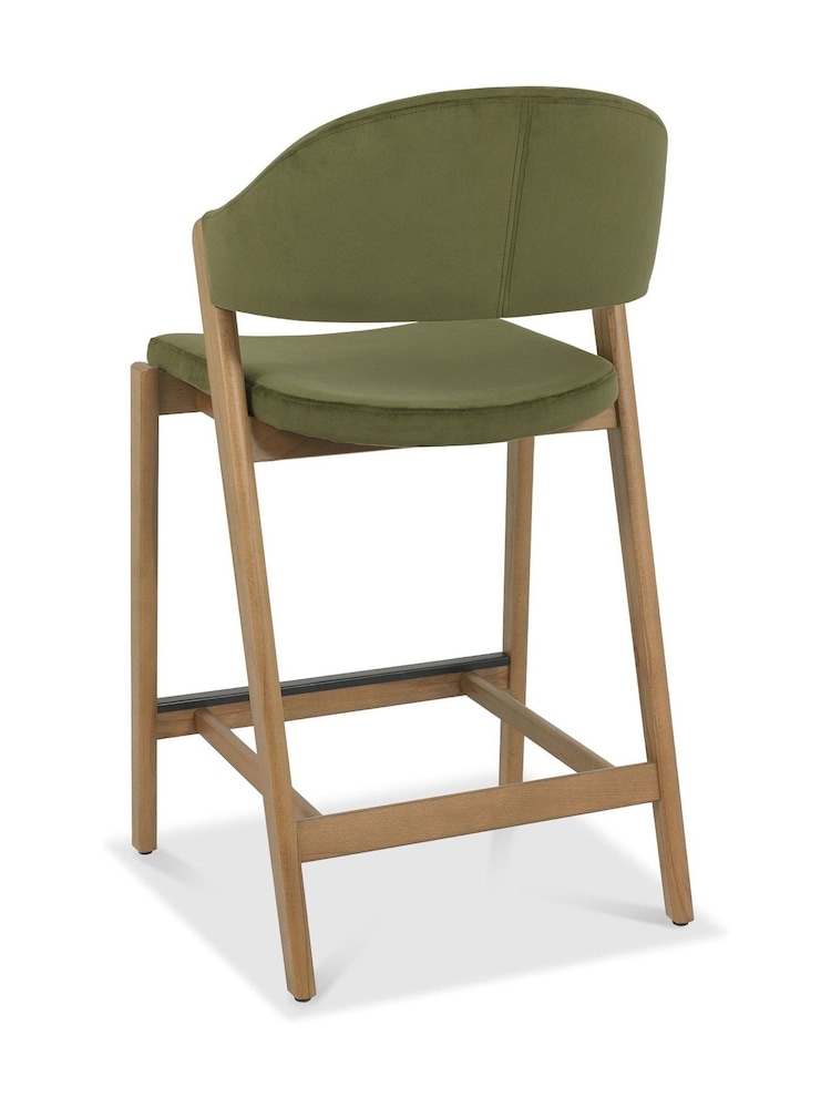 Bentley Designs Rustic Oak Cedar Camden Upholstered Bar Stool - Image 4 of 4