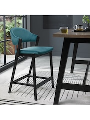 Bentley Designs Peppercorn Azure Camden Upholstered Bar Stool - Image 1 of 4