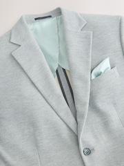 Grey Slim Fit Smart Waffle Textured Blazer With Stretch - Image 7 of 10
