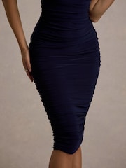 Blau - Club L London – Rayleigh – Bardot-Midi-Kleid mit Rüschen - Bild 7 von 7