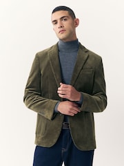 Sage Green Regular Fit Regular Fit Cord Blazer - Image 1 of 10